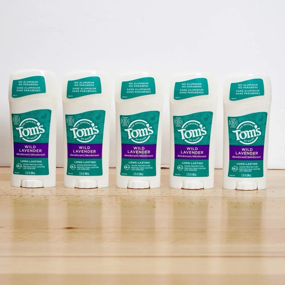 5 Tom's of Maine Deodorant Wild Lavender Scent 2.25‎ oz 0% Aluminium
